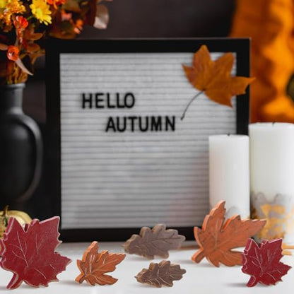 Bencailor 12 Pcs Fall Tiered Tray Decor Wooden Maple Leaf Decor Fall Table Decoration Retro Autumn Wooden Sign Thanksgiving Centerpiece for Home Desk Office Party Decoration - style: Maple Leaf
