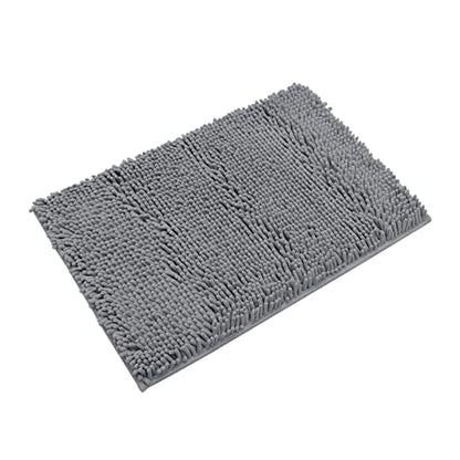 Non-Slip Bath Rug,Extra Soft Microfiber Bedroom Shag Carpet with Anti-Slip Backing,Water/Dust Absorbent Fast Dry Shower Mat,Sound Insulated Stairs Pad,Machine Washable (Dark Grey,19 x 31 Inches) - color: Darkgrey, size: 19"x31"