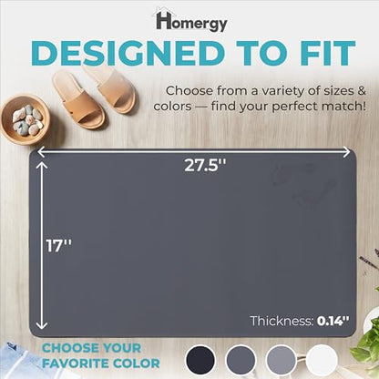 Homergy Bath Mat for Bathroom Non Slip, Quick Dry, 18x28 in, Dark Grey - color: Dark Gray, size: 18" x 28"