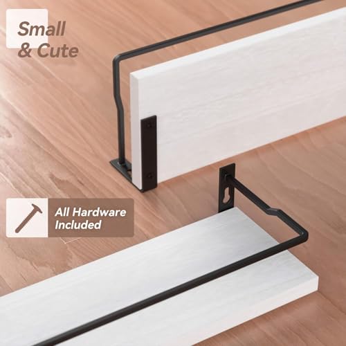 RICHER HOUSE Floating Shelves Bathroom, Small Wall Shelf Over Toilet 2 Set - color: White