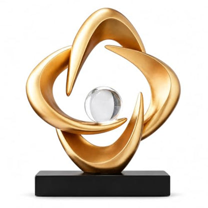 Abstract Art Sculptures Living Room Office Book Shelf Decor - color: Gold