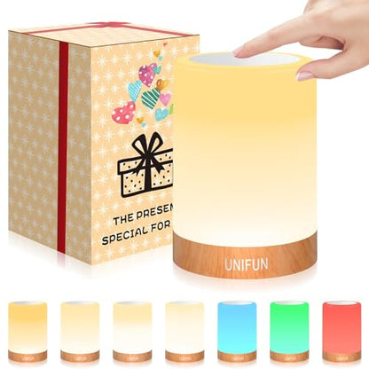 UNIFUN Baby Nursery Night Light Touch RGB Dimmable Bedside Table Lamp - size: Taller Size