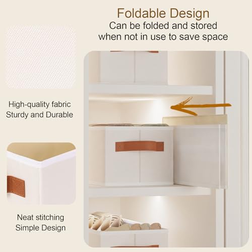 Storage Bins with Double Handles,Beige Baskets,15x6x5 In,3-Pack - color: Beige, size: 3-Pack