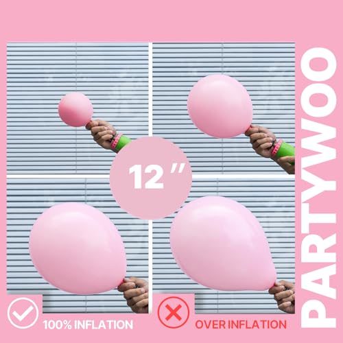 PartyWoo Hot Pink Balloons 66pcs 12 Inch Magenta Fuchsia Latex Balloons - color: Pink-3314
