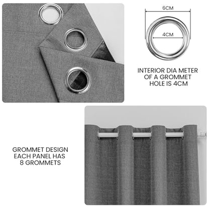 Faux Linen 100% Blackout Curtains, 42" W x 63" L (2 Panels) - color: Dark Grey, size: 42"W x 63"L (Pack of 2)