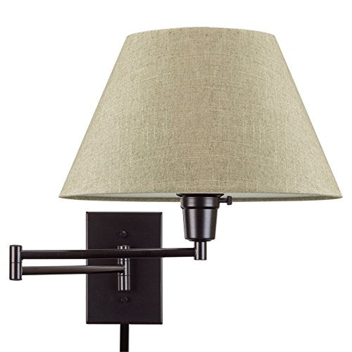 Kira Home Cambridge 15" Modern Swing Arm Wall Sconce with 3-Way Switch - color: Black,Latte Mocha Shade