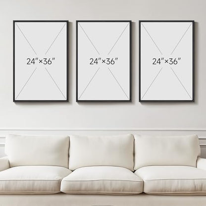Large Framed Gold Abstract Geometric Wall Art for LIving Room, 3 Piece - color: Bold, size: 24" W x 36" H x 3Pcs