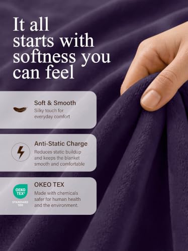 Utopia Bedding Ultra Soft Fleece Bed Blanket Throw Size Purple (50x60 Inch) - color: Purple, size: Throw (50x60 Inch)