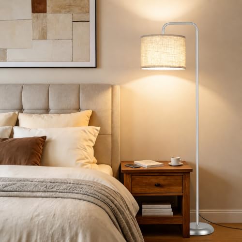TJOY Floor Lamp, ‌Silver‌ Standing Floor Lamp for LivingRoom with 3CCT Bulb - color: Silver‌