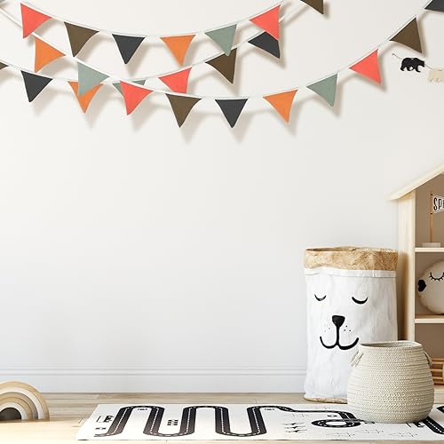 Oudain 2 Pcs Pennant Banner Flags Nursery Garland Triangle, Rustic Color - color: Rustic Color
