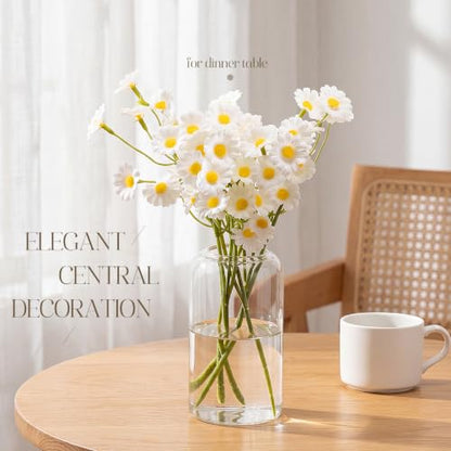 12pcs Bulk Glass Bud Vases for Centerpieces 5 Inch Clear Cylinder Vases Small Flower Vase for Wedding Party Event Table Decor Home Floral Arrangement