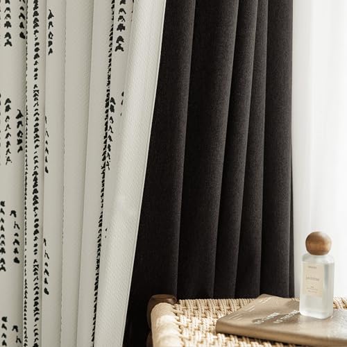 100% Blackout Black Boho Curtains, 90 Inches, 2 Panels for Bedroom - color: Black, size: 52"W x 90"L (Pack of 2)