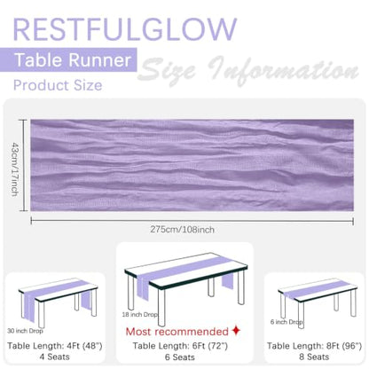 10 Pack Lavender Purple Cheesecloth Table Runner 17 x 108 Inch - color: Lavender, size: 10Pcs - 9 Ft