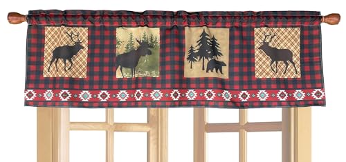 Lodge Rustic Buffalo Check Plaid Northwoods Valance 58 x 18 Inches - color: Buffalo Check, size: 58"W x 18"L (Pack of 1)