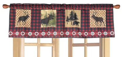 Lodge Rustic Buffalo Check Plaid Northwoods Valance 58 x 18 Inches - color: Buffalo Check, size: 58"W x 18"L (Pack of 1)