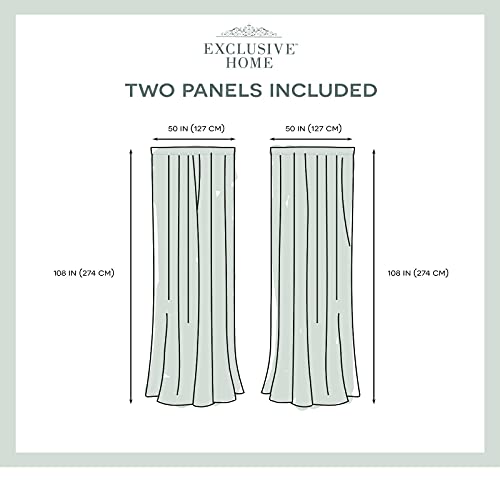 Exclusive Home Curtains - EH8036-05 2-108R Darma Sheer Linen Rod Pocket Curtain Panel Pair, 50x108, Indigo, 2 Piece - color: Indigo, size: 50"W x 108"L (Pack of 2)