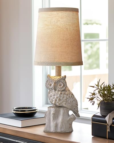 Small Table Lamp for Bedroom, 14.25" Farmhouse Resin White Nightstand Lamp - color: ‏‏‎ ‎‏‏‎ ‎‏‏‎ ‎White Wash