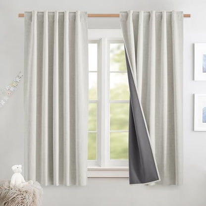 NICETOWN 100% Blackout Curtains 63 inches Long 2 Panels, Alabaster Gray - color: Alabaster Gray, size: 42"W x 63"L (Pack of 2)