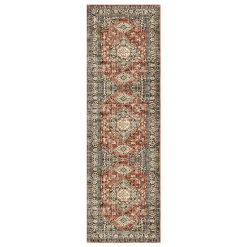 Lahome Oriental Hallway Runner Rug Non Slip, 2.5x8 Kitchen Washable Runner - color: Brick Red, size: 2.5' x 8' (Runner)