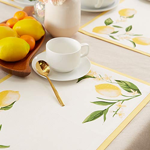 DII Lemon Bliss Tabletop Collection, Placemat Set, 6 Piece - size: Placemat Set
