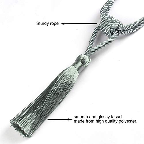 2 Pack Curtain Tiebacks Handmade Tassel Rope Curtain Holdbacks - color: Light Blue, size: 2p