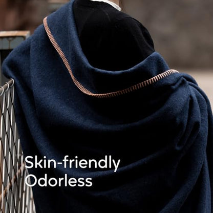 Molithe 100% Wool Blanket, 62" x 48", Warm, Thick, Military, Camping Gear - color: Navy Blue, size: Medium