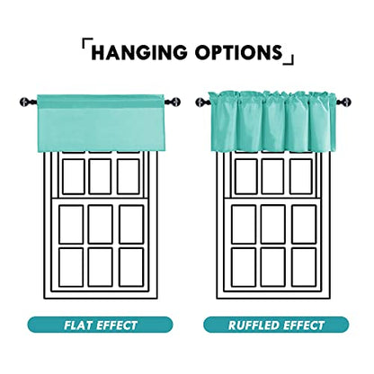 JIUZHEN Aqua Valance Curtains for Window 1 Panel, 52 x 18 Inches - color: Aqua, size: 52"W x 18"L (Pack of 1)