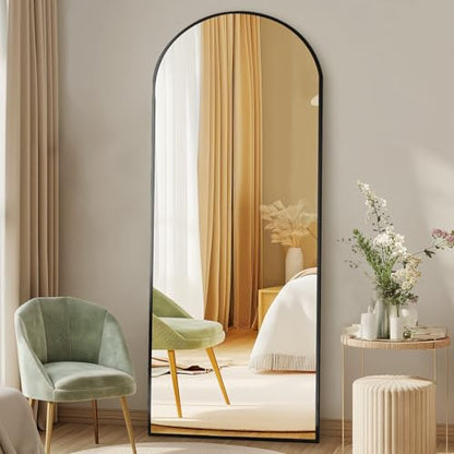 DUMOS 58"x19" Arched Full Length Mirror with Stand, Full Body Floor Mirror