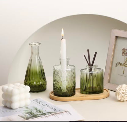 18pcs Green Glass Bud Vase Set, Small Flower Vases for Centerpieces in Bulk - color: Green, size: 18pcs