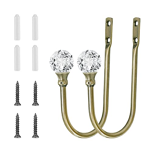 Curtain Holdback, 4Pcs Wall Mounted Drapery Tiebacks, Sliver - color: 4 Pcs, Bronze