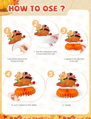 Thanksgiving Table Decorations, Fall Harvest Honeycomb Centerpieces - style: Thanksgiving