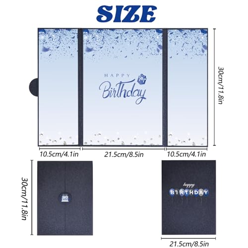 Crenics Blue and Black Birthday Guest Signature Book Alternative 18" x 12" - color: Black and Blue