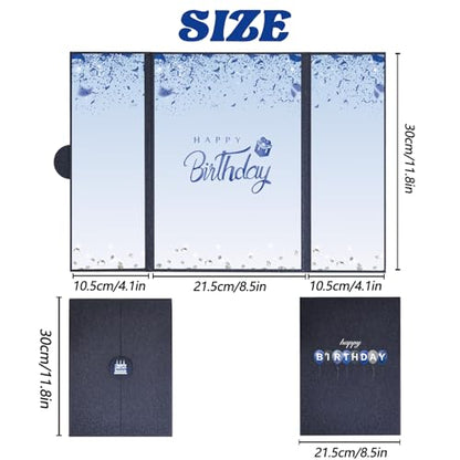 Crenics Blue and Black Birthday Guest Signature Book Alternative 18" x 12" - color: Black and Blue