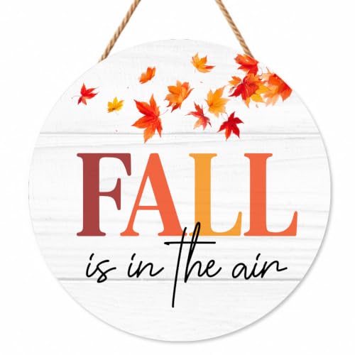 Fall Leaves Decorations for Home, Fall Welcome Wooden Sign - color: White