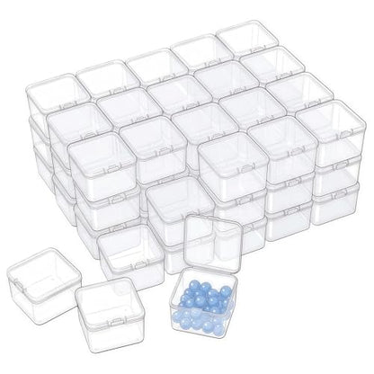 LJY 60 Clear Square Plastic Boxes, 55 x 55 x 35 mm for Packing Samples - color: Transparent, size: Single Size (2.1 x 2.1 x 1.4 inch)