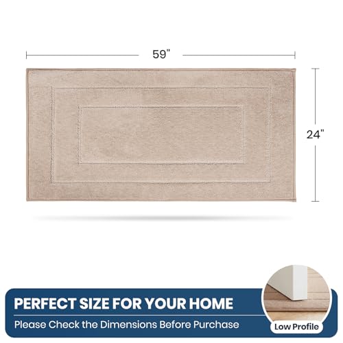 PURRUGS Kitchen Runner Rug, Kitchen Mat, 24" x 59", Beige - color: Beige, size: 24" X 59"