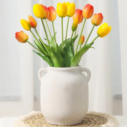 Vanselia Ceramic Flower Vase Home Table Decor Living Room Farmhouse 7.6 in - color: 7.6" Rustic