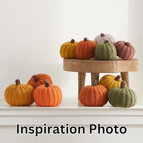 Your Heart's Content Mini Knit Pumpkins Set of 5 (Mini Earth Tone Set) - color: Mini Earth Tone Set