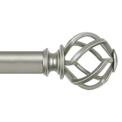 KAMANINA Curtain Rod for Windows 48 to 84 Inch Antique Silver Drapery Rods - color: Antique Silver, size: 48-84"