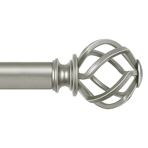 KAMANINA Antique Silver Curtain Rod 32 to 58 Inch, Adjustable Drapery Rods - color: Antique Silver, size: 32-58"