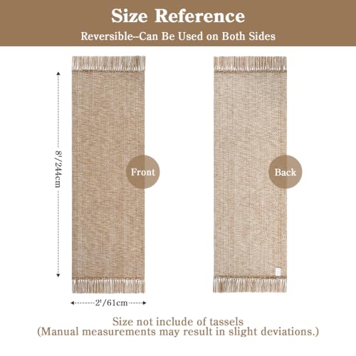 Collive Washable Kitchen Runner Rug 2' x 8', Boho Bathroom Mats - color: Tan/Cream, size: 2' x 8' (Rectangular)