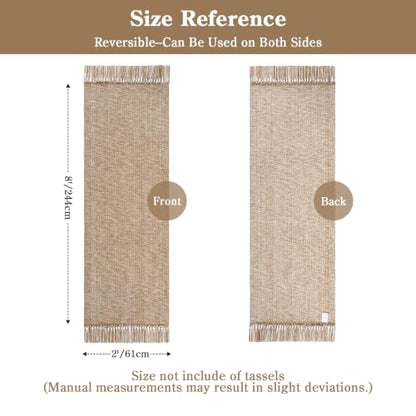 Collive Washable Kitchen Runner Rug 2' x 8', Boho Bathroom Mats - color: Tan/Cream, size: 2' x 8' (Rectangular)