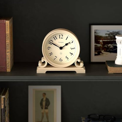 NEWGATE® Divisadero 벽난로 시계 | 더블 스크롤 디자인 | 바닐라 크림 - color: 바닐라 크림