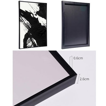 Large Framed Boho Black White Abstract Wall Art for Living Room, 24x32 In - color: Black White