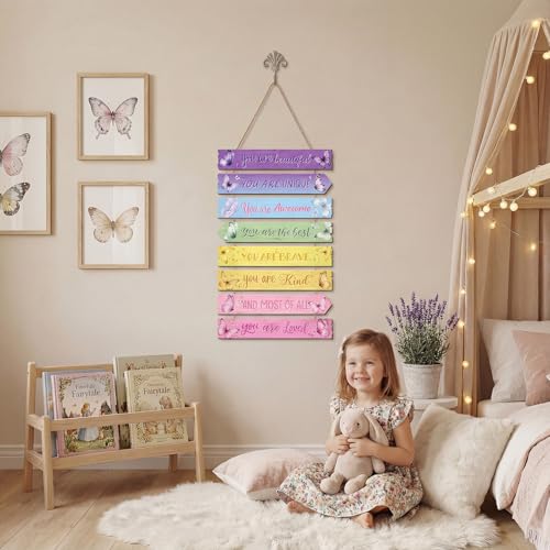 Wall Art Decor, Wooden, for Kitchen Dining Room, Rainbow Butterfly - style: Rainbow Butterfly