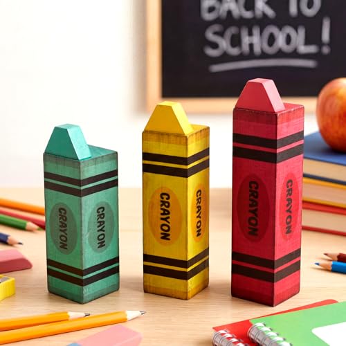 GlikCeil 3 Pcs Back to School Table Decoration Crayon Classroom Decor - style: Crayon