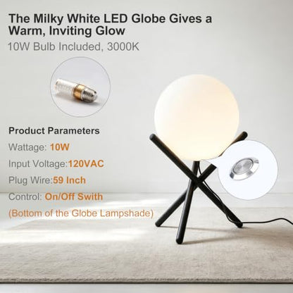 Lightdot 13.8-in Outdoor Globe Floor Lamp, 3000K Warm White LED Ball Lamp - color: 13.8''Warm White