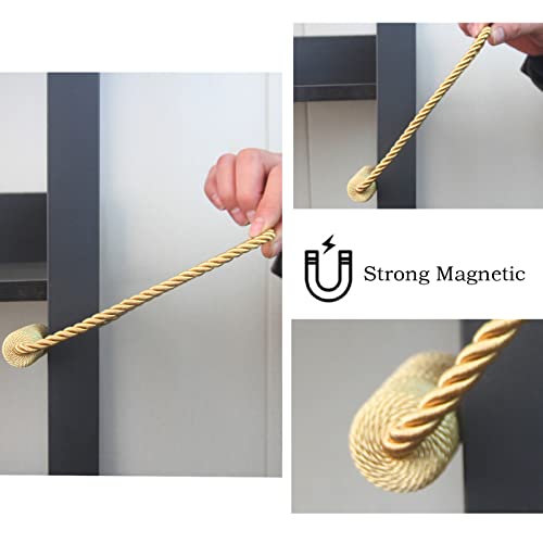 Magnetic Curtain Tiebacks Decorative Holdbacks Rope Tie Back Drapes Hangtty - color: Gold