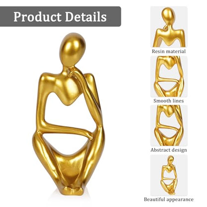 Sandstone Resin Thinker Statue Style Abstract Sculpture, Gold, Right - color: Small Gold, size: Right 1pc