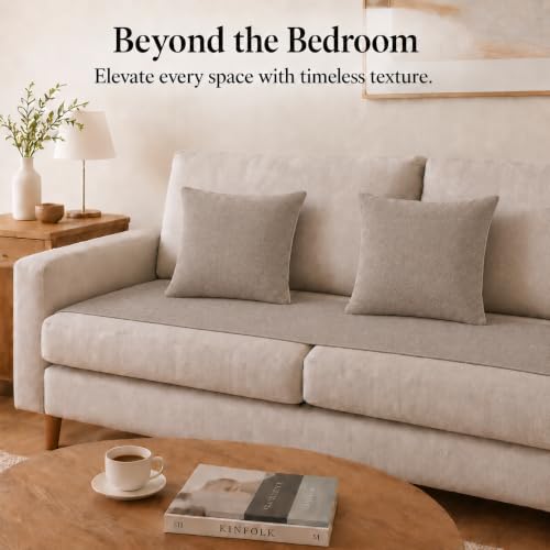 Solid Bed Runner Set,2 Pillow Covers,Taupe,70.9x19.7in - color: Taupe, size: Twin/Twin XL